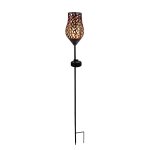Torche solaire À piquer rose noir acier h85. 5cm Torche solaire À piquer rose noir acier h85. 5cm