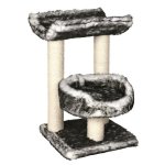 Trixie isaba arbre a chat hauteur 62 cm noir et blanc peluche et sisal naturel