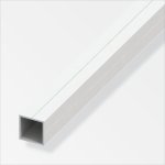 Tube carr� 23. 5mm pvc blanc 1m