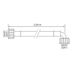 Tuyau d'alimentation coud universel ff20 / 27 pour machine  laver - 1, 5 mtres
