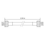 Tuyau d'alimentation droit universel ff20 / 27 pour machine  laver - long 2, 5m