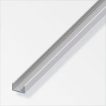 U profil 10x22. 5x1. 5mm aluminium anodis argent 2m