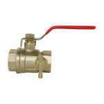 Vanne � sph�re � purge - double femelle 15 / 21 - poign�e plate - pas. int�gral