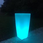 Vase lumineux dcoratif poty blanc plastique h70cm