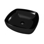 Vasque À poser carrée noire 46 cm x 46 cm mistral - céramique moderne Vasque À poser carrée noire 46 cm x 46 cm mistral - céramique moderne