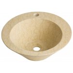 Vasque � poser conique en pierre naturelle beige