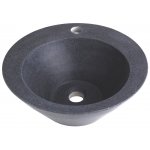 Vasque � poser conique en pierre naturelle de couleur gris ardois�