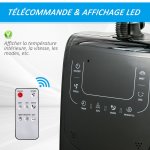 Ventilateur brumisateur sur roulettes - oscillant silencieux 90 w avec tlcommande - minuterie 3 modes ...