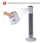 Ventilateur colonne tour programmable oscillant silencieux 45 w avec tlcommande cran affichage minuterie ...
