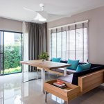 Ventilateur de plafond 127cm ac led 18w 3000k blanc