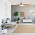Ventilateur de plafond 137cm dc led 18w cct nickel / bois iot