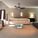 Ventilateur de plafond 142cm dc led 24w cct laiton / marron iot