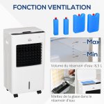 Ventilateur rafraichisseur d'air humidificateur 3 en 1 avec tlcommande - portable silencieux oscillant ...