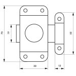 Verrou automatique thirard, acier zingu� gris