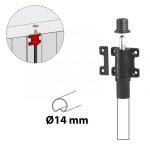 Verrou d'espagnolette composite plastifi, h. 100 x l. 46 x p. 25 mm