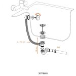 Vidage baignoire À câble l. 700 mm + siphon cobra wirquin Vidage baignoire À câble l. 700 mm + siphon cobra wirquin