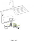 Vidage avec siphon �vier plat, diam. 40 mm