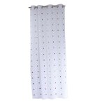 Voilage pois brod 8 oeillets 140x240cm bordeaux blanc