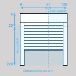 Volet roulant pvc h220 cm x l120 cm radio sans fil blanc