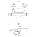 Voluto mitigeur bain - douche thermostatique chrom