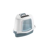 Zolux maison de toilette dangle avec pelle 54 x 40 x 40 cm - bleu acier - pour chat