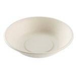 Assiette creuse en pulpe de canne  sucre - diamtre 18 cm