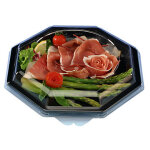 Assiette octogonale noire - 24 cm