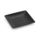 Assiette en plastique rutilisable carre noire 11 x 11 x 1, 5 cm