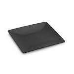Assiette en plastique rutilisable carre noire 25 x 25 x 1, 8 cm