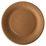 Assiette ronde en carton kraft - ronde diamtre 23 cm