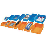 Bac à bec plastique alvéolaire - 280 x 90 x 105 mm - bleu 2 l Bac à bec plastique alvéolaire - 280 x 90 x 105 mm - bleu 2 l