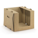 Bac carton gerbable demi - ouverture norme europe 400 x 400 x 300 mm - 44 l