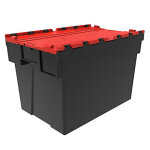 Bac navette plastique avec couvercle couleur 600 x 400 x 250 mm - rouge 40 l