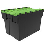 Bac navette plastique avec couvercle couleur 600 x 400 x 250 mm - vert 40 l