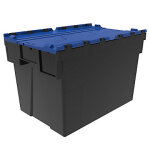 Bac navette plastique avec couvercle couleur 600 x 400 x 310 mm - bleu 52 l