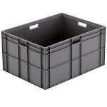 Bac pehd poignees ouvertes 800 x 600 x 412 mm - gris 162 l