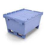 Bac plastique de distribution r�utilisable � double fond avec couvercle 147 l