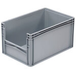 Bac plastique gerbable demi - ouverture norme europe 600 x 400 x 320 mm - 64 l