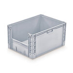 Bac plastique gerbable demi - ouverture grand volume norme europe - 126 l