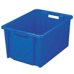 Bac plastique gerbable et embotable couleur - bleu 360 x 255 x 205 mm - 18 l
