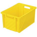 Bac plastique gerbable et embotable couleur - jaune 300 x 212 x 170 mm - 10 l