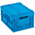 Bac plastique gerbable pliable avec couvercle � charni�res 400 x 300 x 230 mm - 20 l