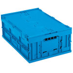 Bac plastique gerbable pliable avec couvercle � charni�res 600 x 400 x 230 mm - 41 l