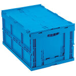 Bac plastique gerbable pliable avec couvercle � charni�res 600 x 400 x 330 mm - 61 l