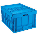 Bac plastique gerbable pliable avec couvercle � charni�res 800 x 600 x 330 mm - 106 l