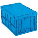 Bac plastique gerbable pliable avec couvercle � charni�res 800 x 600 x 455 - 171 l