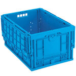 Bac plastique gerbable pliable avec couvercle � charni�res et ouverture frontale 600 x 400 x 330 - 62 ...