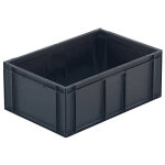 Bac pp poignes fermes 600 x 400 x 235 mm - gris 45 l