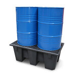 Bac de r�tention avec caillebotis amovible capacit� de r�tention 220 l dimensions ext�rieures 126, 5 ...