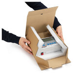 Bo�te carton avec calage mousse recycl�e - 240 x 230 x 80 mm